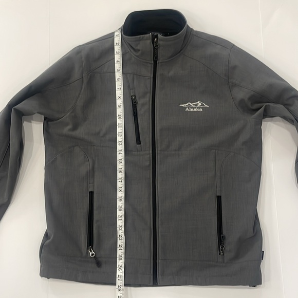 Landaway Grey Soft-shell Jacket Mens/Uni-sex Medium Zip Outdoor Alaska logo - Picture 4 of 10